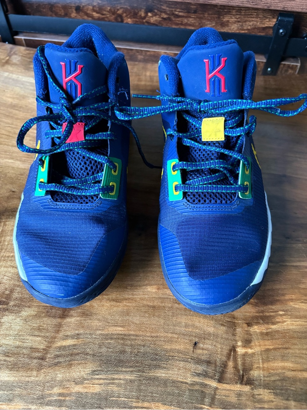 Nike Kids Blue Basketball Sneakers with Multicolor Accents